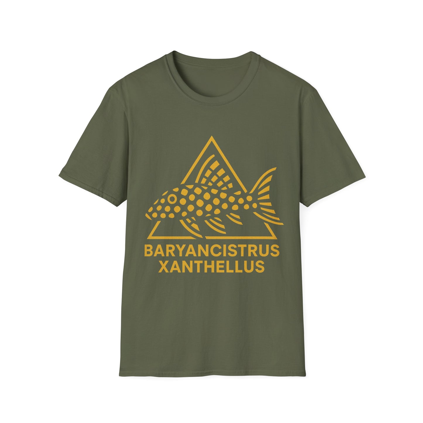 Gold Nugget Pleco Tee – Geometric Logo Catfish Design