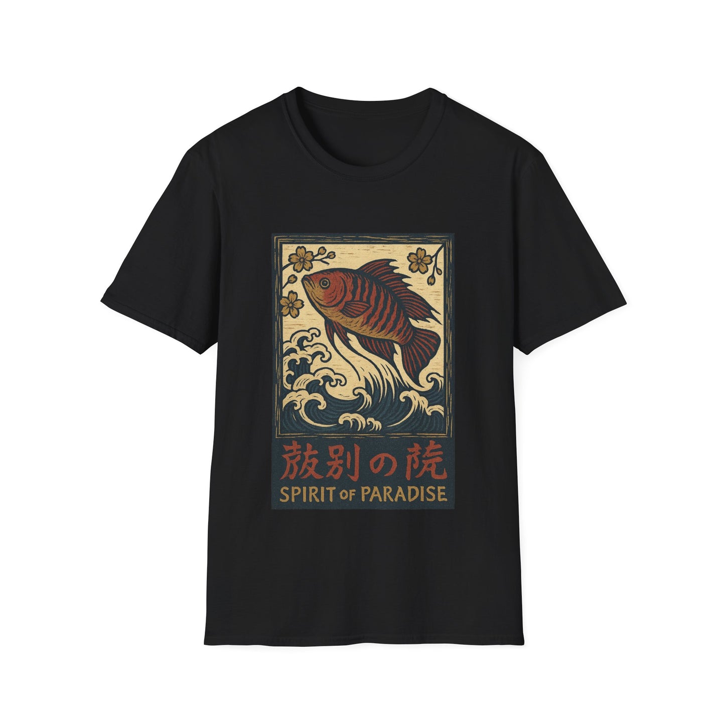 Spirit of Paradise Tee – Ukiyo-e Paradise Fish Wave Design