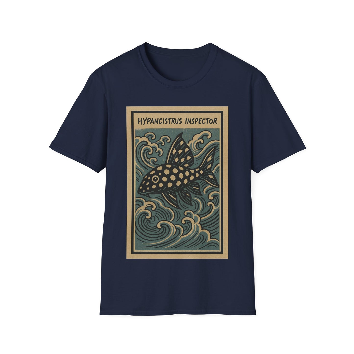 Snowball Pleco Tee – Ukiyo-e Woodblock Aquarium Art