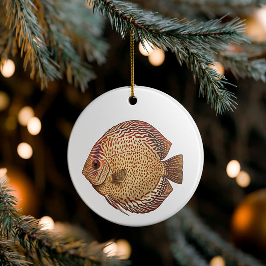 Leopard Snakeskin Discus Ornament