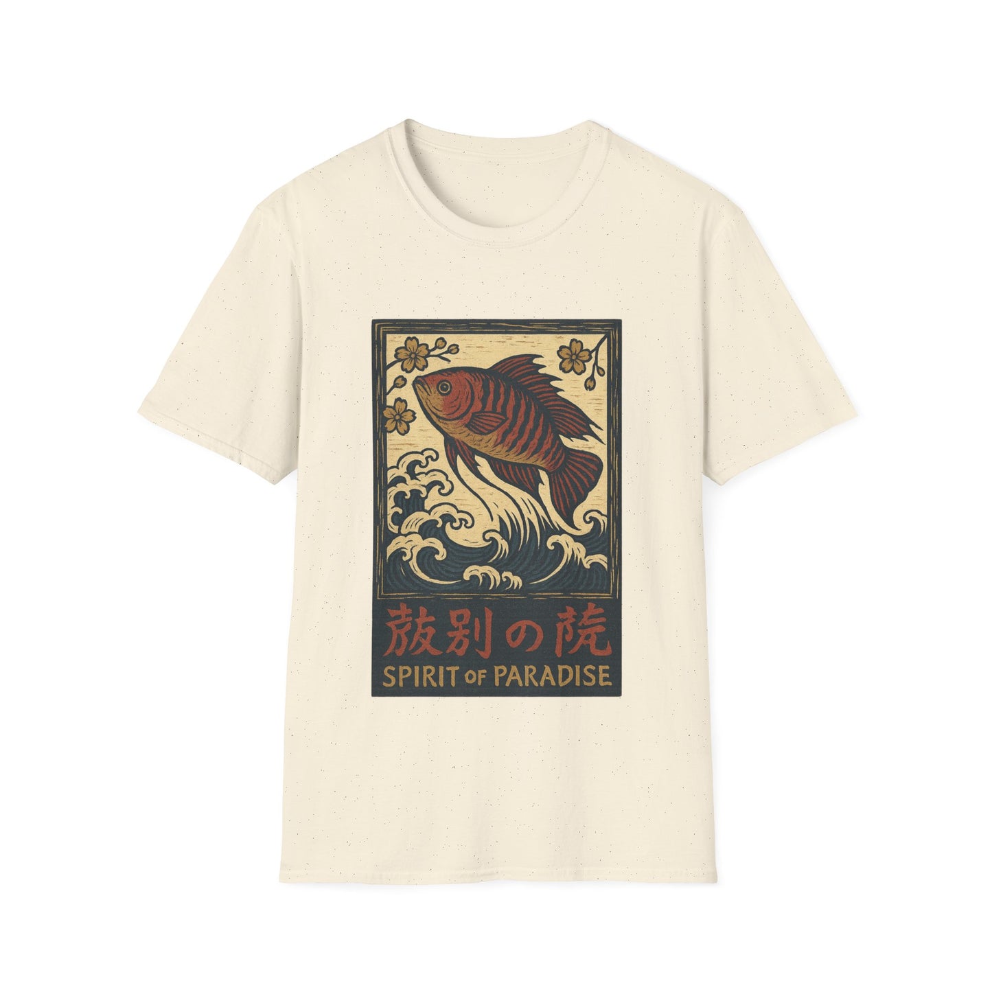 Spirit of Paradise Tee – Ukiyo-e Paradise Fish Wave Design