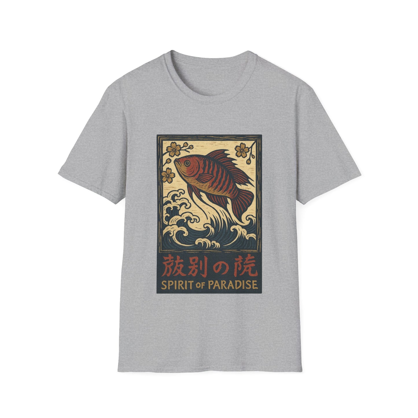 Spirit of Paradise Tee – Ukiyo-e Paradise Fish Wave Design