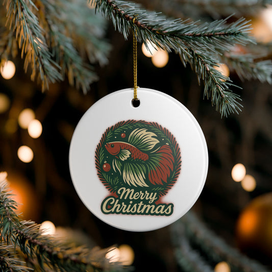 Merry Christmas Betta Ornament