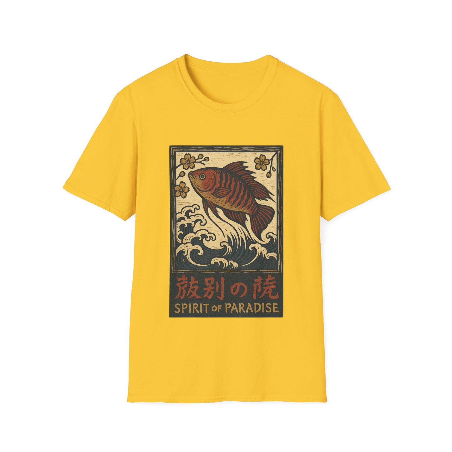 Spirit of Paradise Tee – Ukiyo-e Paradise Fish Wave Design