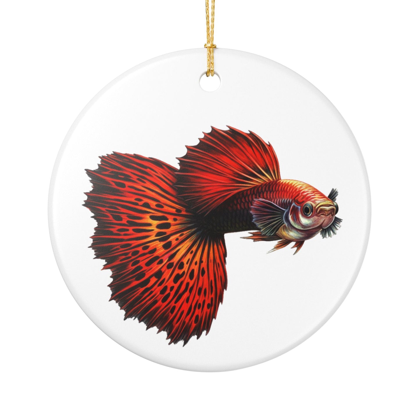Red Mosaic Guppy Ornament