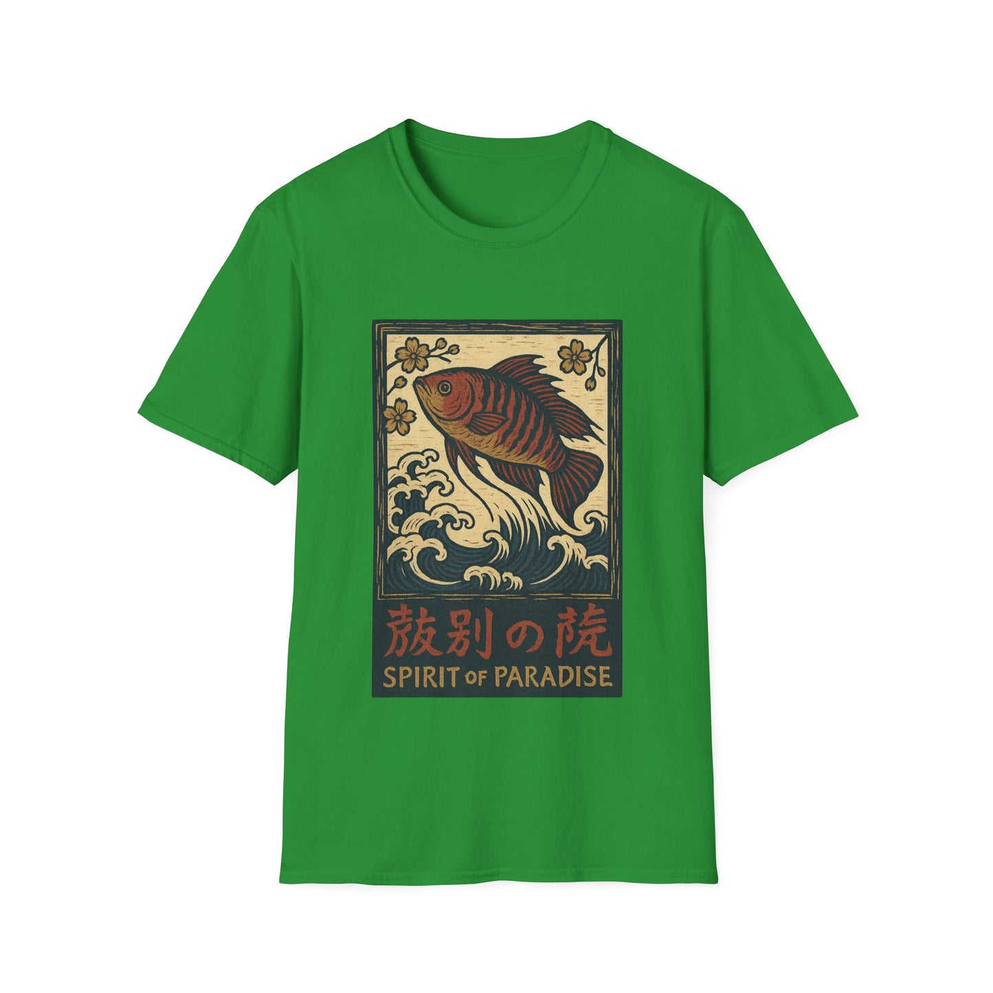 Spirit of Paradise Tee – Ukiyo-e Paradise Fish Wave Design