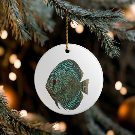 Snake Skin Green Discus Ornament