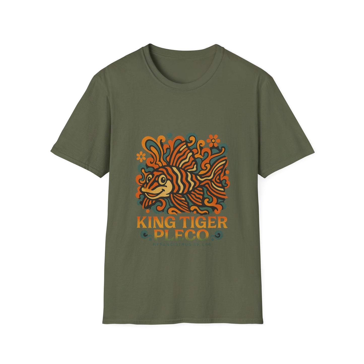 King Tiger Pleco Tee – Y2K Retro Wave Aquarium Design