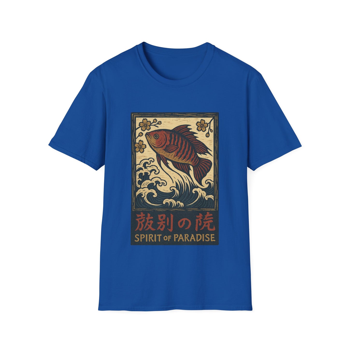 Spirit of Paradise Tee – Ukiyo-e Paradise Fish Wave Design