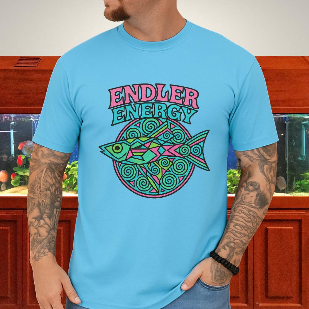 Neon Endler Mandala Tee – Geometric Fish Design
