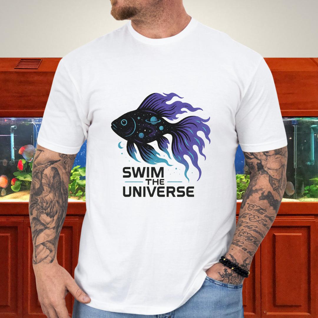 Swim the Universe Cosmic Koi Fish T-Shirt