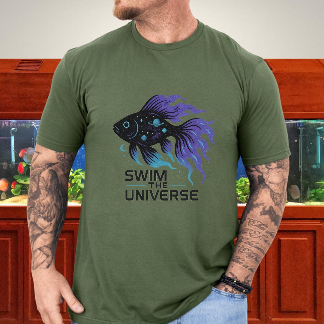 Swim the Universe Cosmic Koi Fish T-Shirt