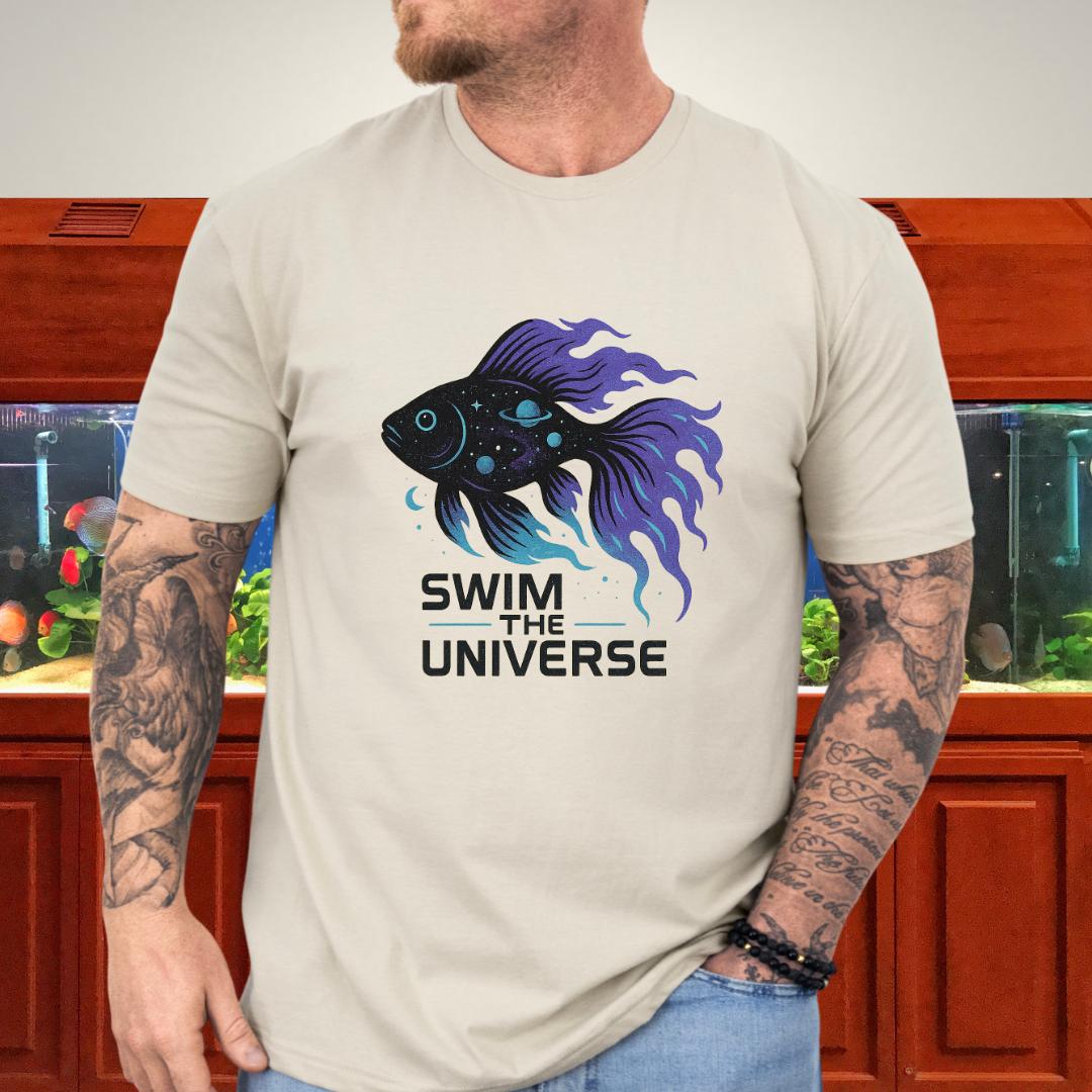 Swim the Universe Cosmic Koi Fish T-Shirt