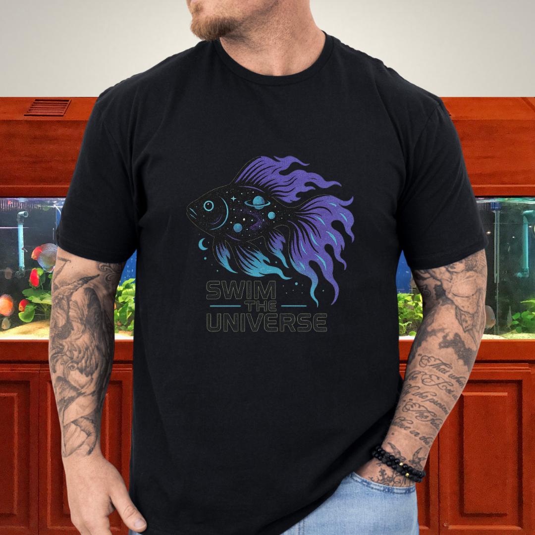 Swim the Universe Cosmic Koi Fish T-Shirt