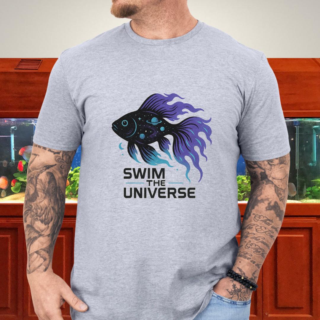Swim the Universe Cosmic Koi Fish T-Shirt