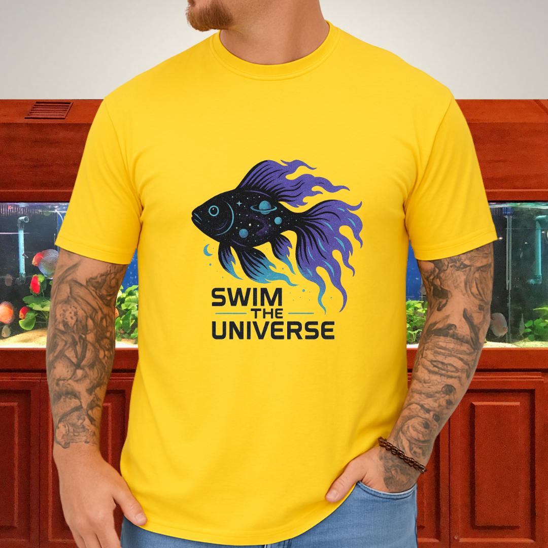 Swim the Universe Cosmic Koi Fish T-Shirt