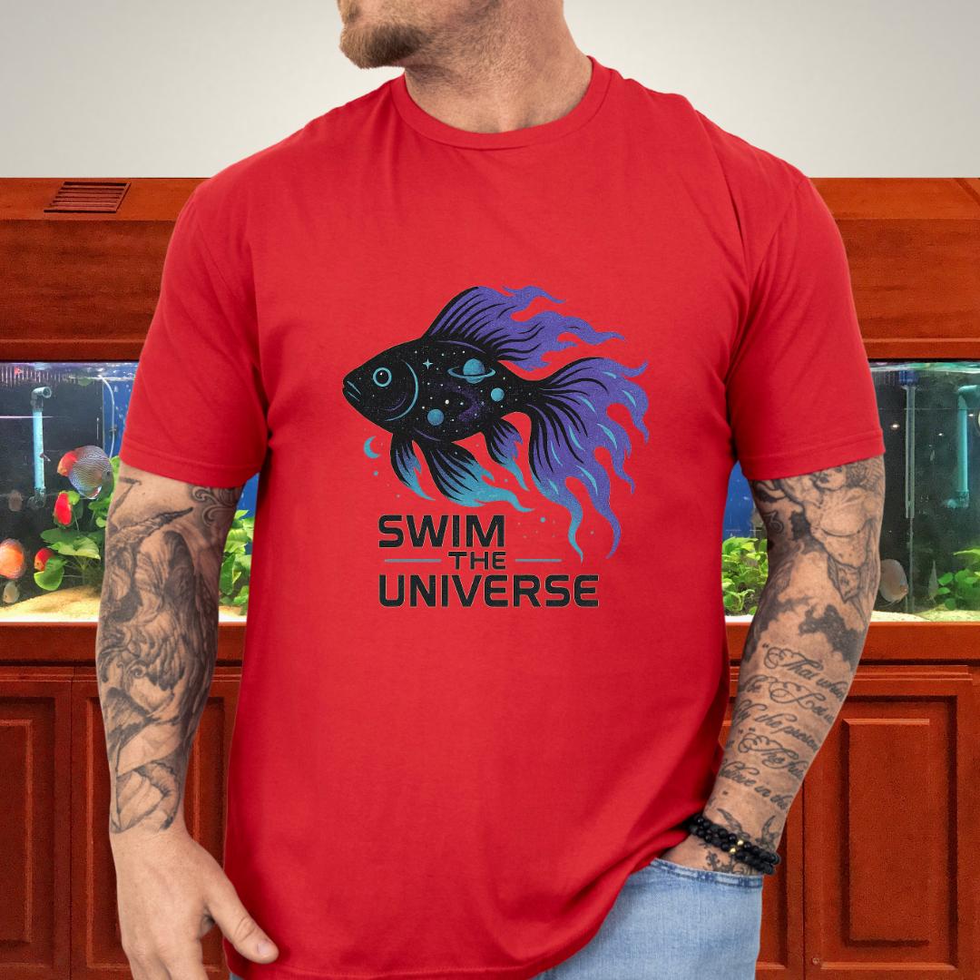 Swim the Universe Cosmic Koi Fish T-Shirt