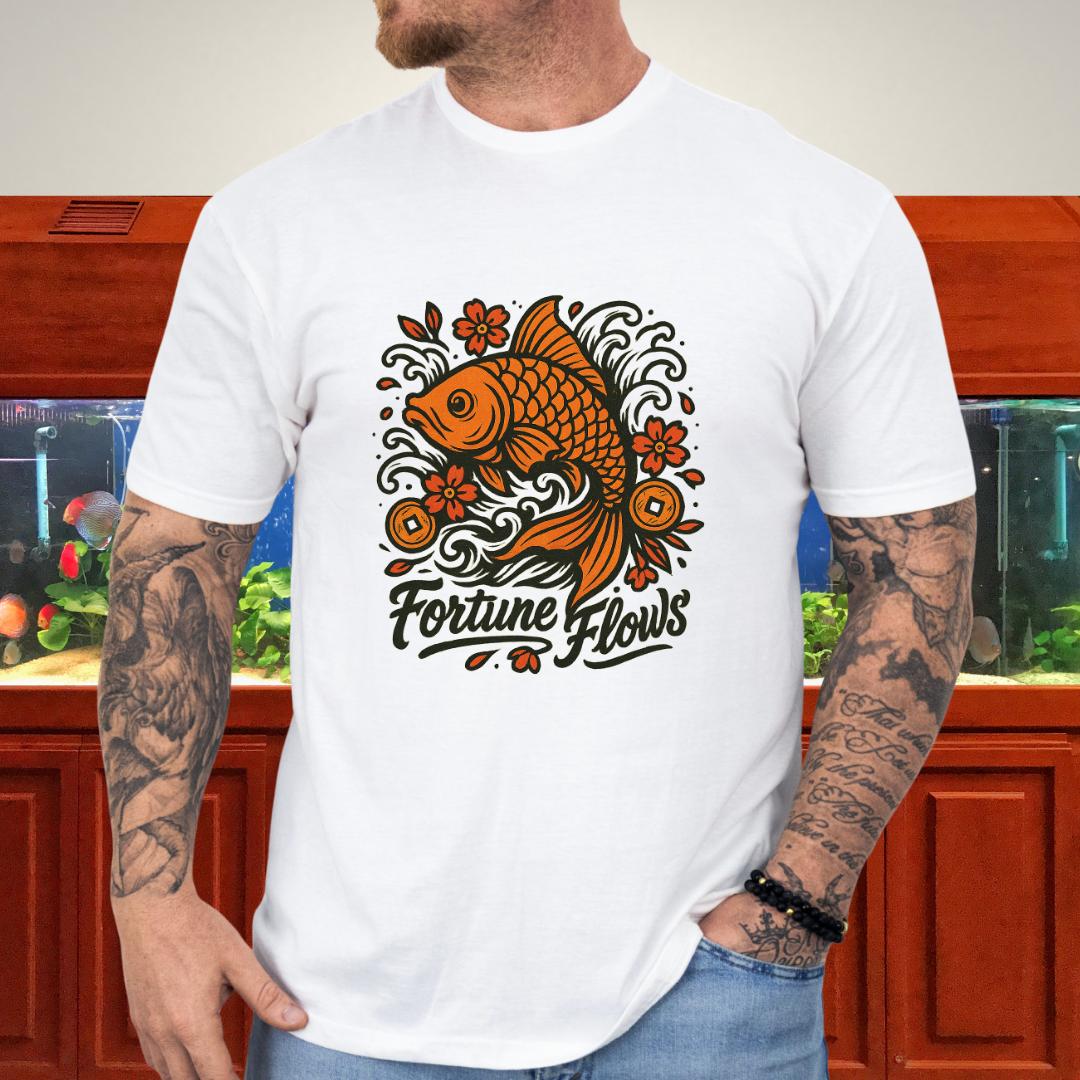 Fortune Flows Tattoo-Style Koi T-Shirt