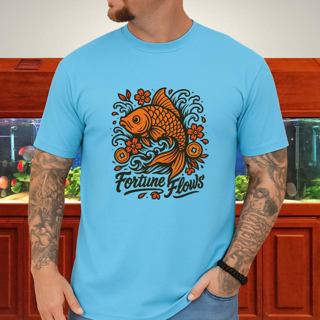 Fortune Flows Tattoo-Style Koi T-Shirt