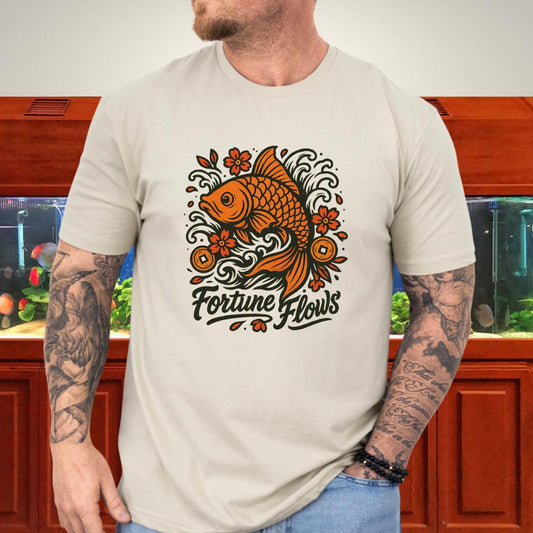 Fortune Flows Tattoo-Style Koi T-Shirt