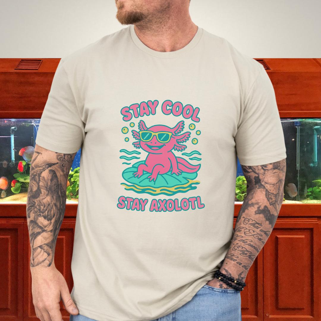 Stay Cool, Stay Axolotl Retro Funny T-Shirt