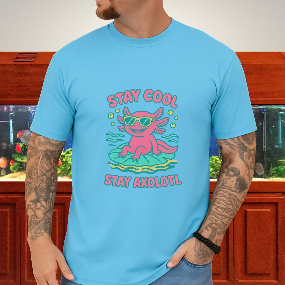Stay Cool, Stay Axolotl Retro Funny T-Shirt