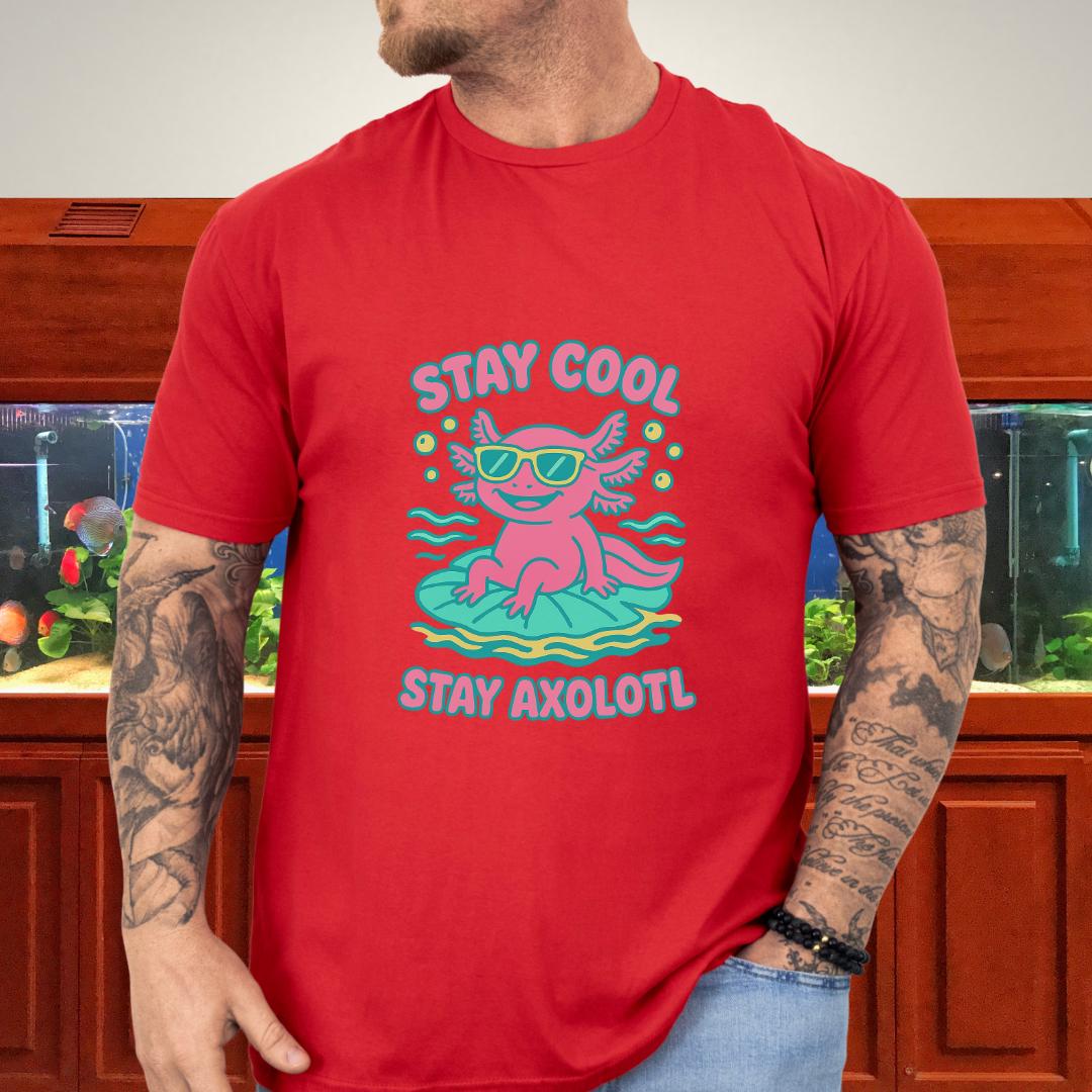 Stay Cool, Stay Axolotl Retro Funny T-Shirt