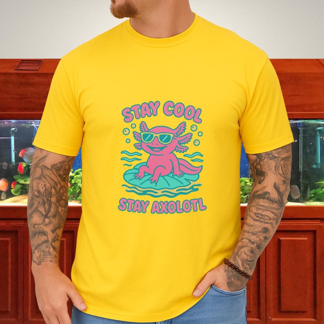 Stay Cool, Stay Axolotl Retro Funny T-Shirt
