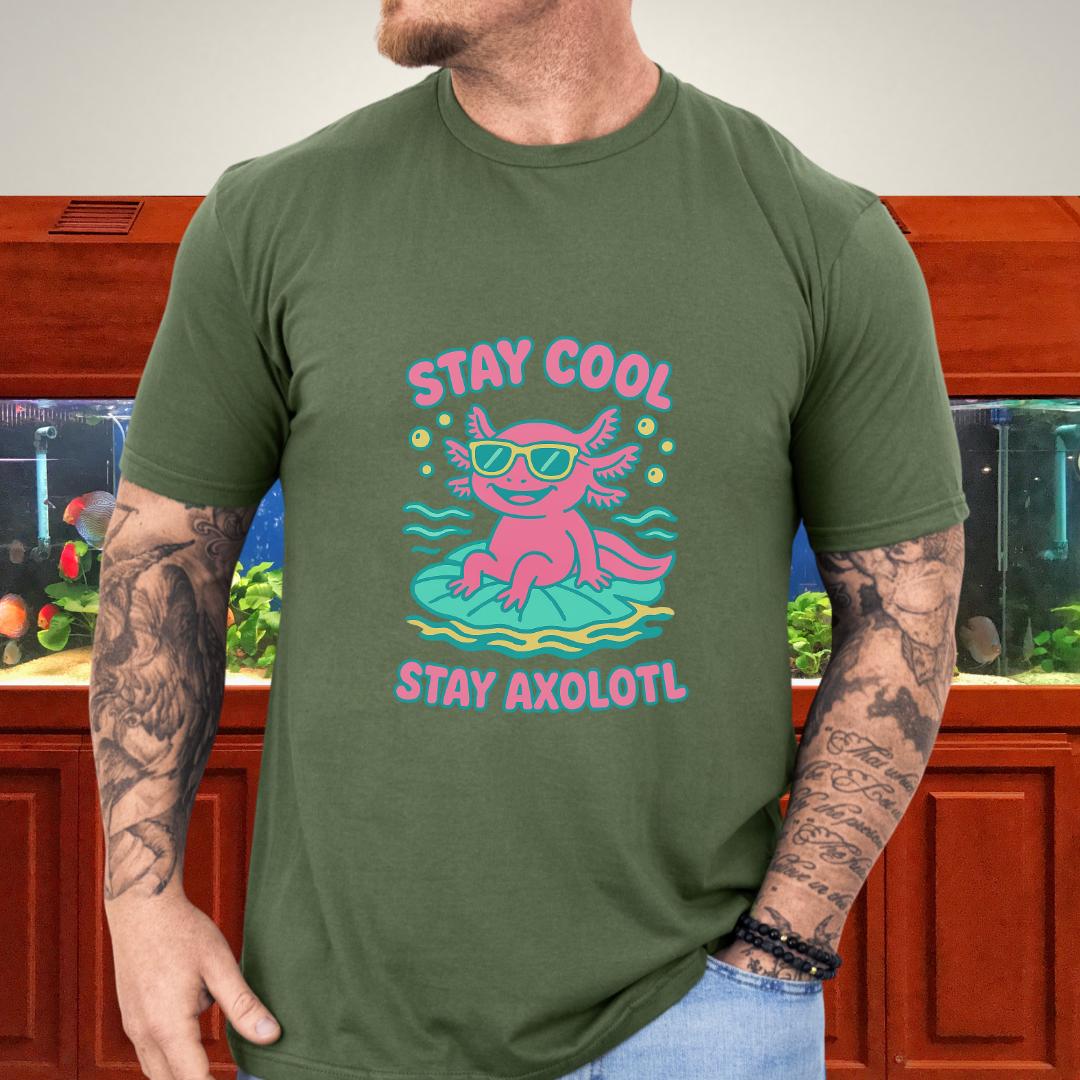 Stay Cool, Stay Axolotl Retro Funny T-Shirt