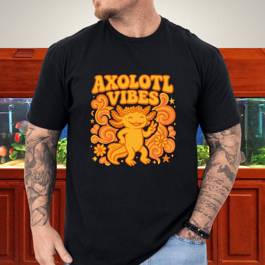 Axolotl Vibes Retro 70s Groovy T-Shirt