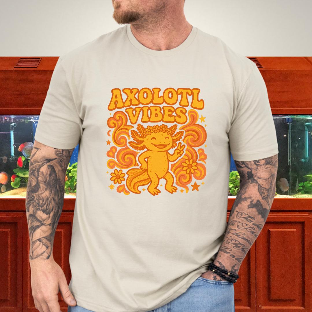 Axolotl Vibes Retro 70s Groovy T-Shirt