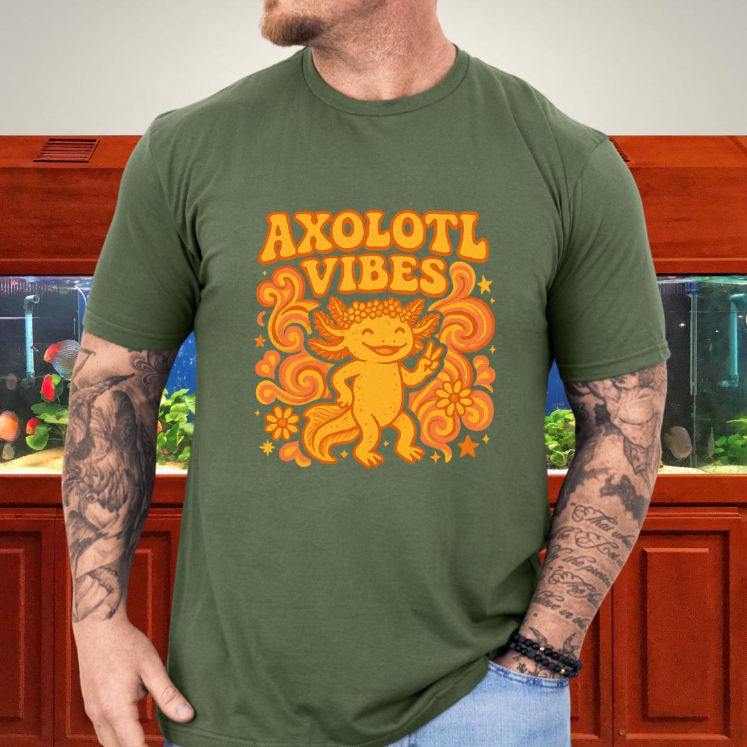 Axolotl Vibes Retro 70s Groovy T-Shirt