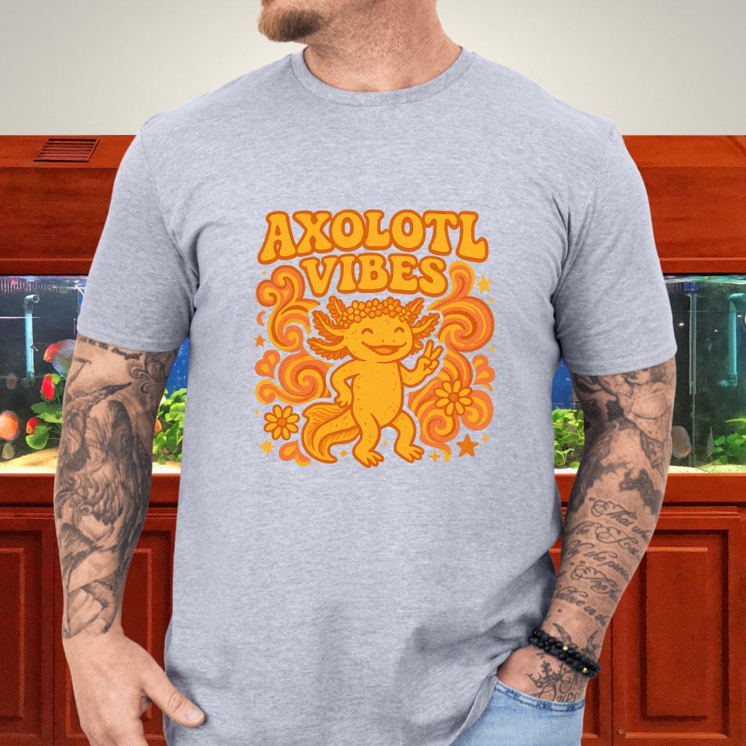 Axolotl Vibes Retro 70s Groovy T-Shirt