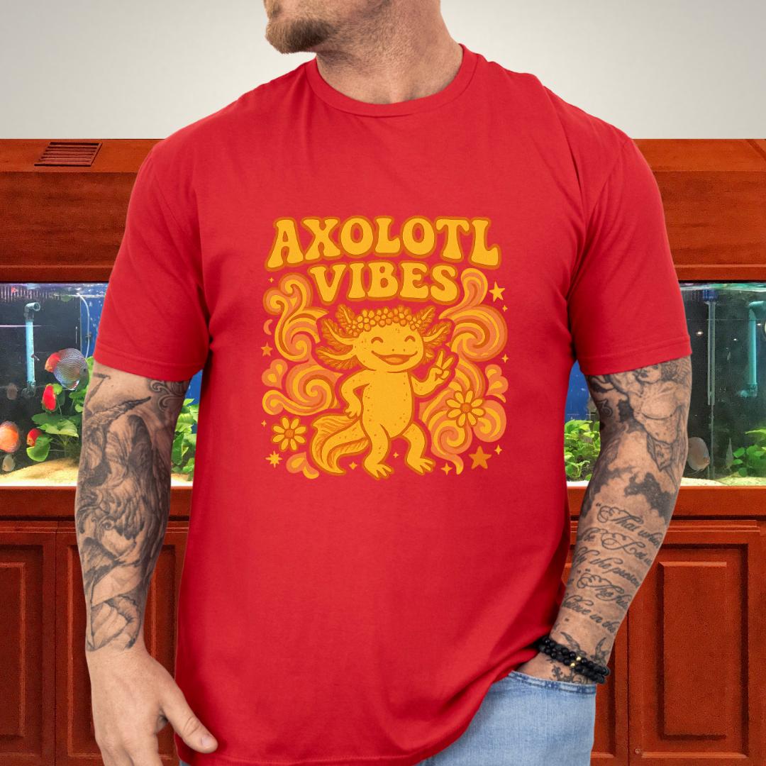 Axolotl Vibes Retro 70s Groovy T-Shirt