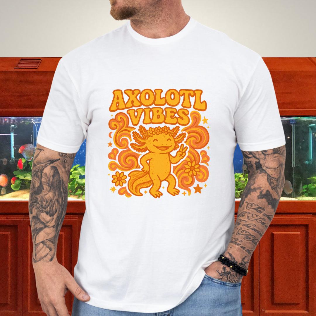 Axolotl Vibes Retro 70s Groovy T-Shirt