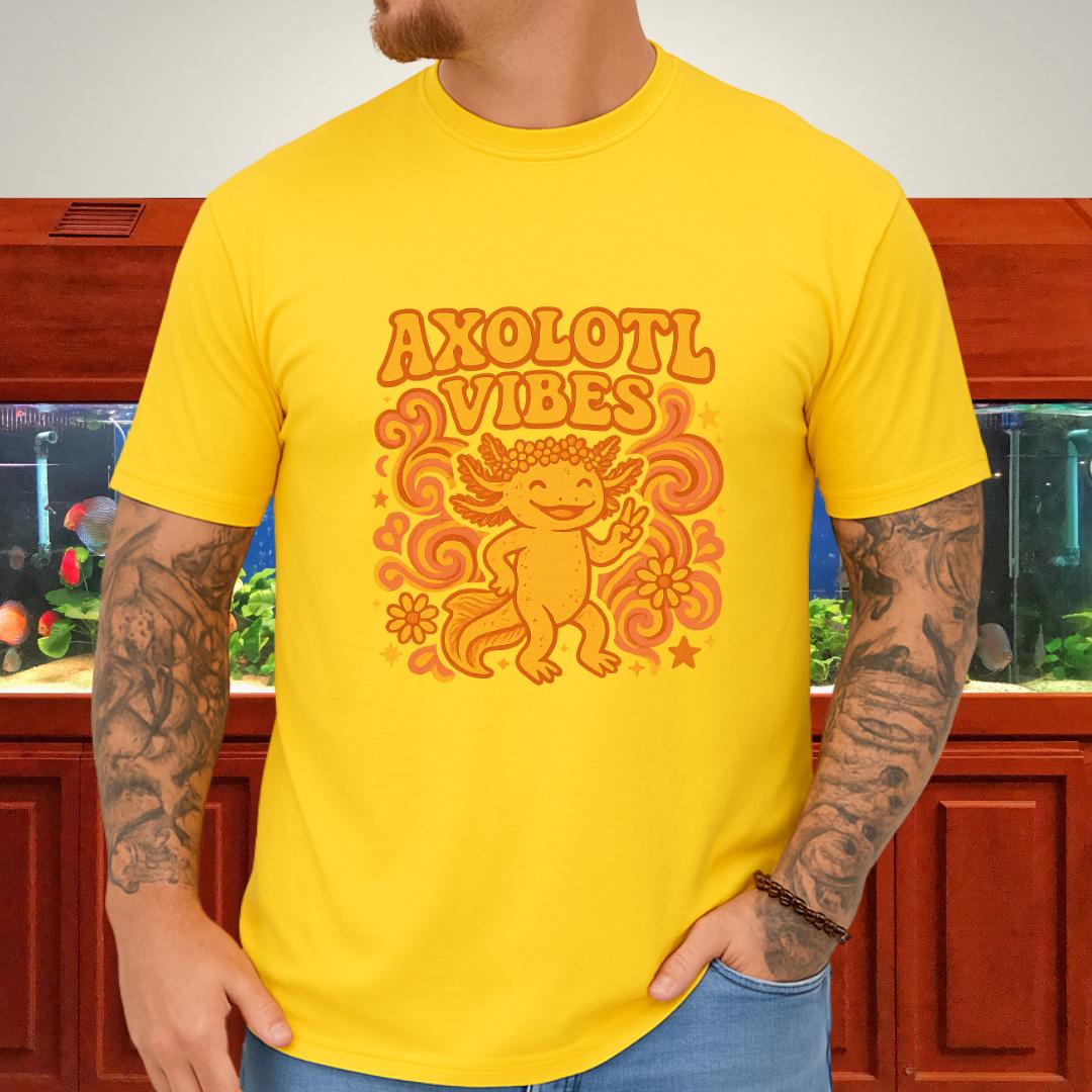 Axolotl Vibes Retro 70s Groovy T-Shirt
