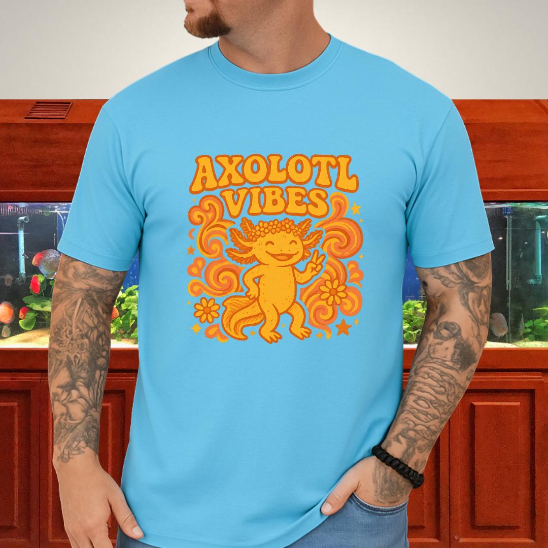 Axolotl Vibes Retro 70s Groovy T-Shirt