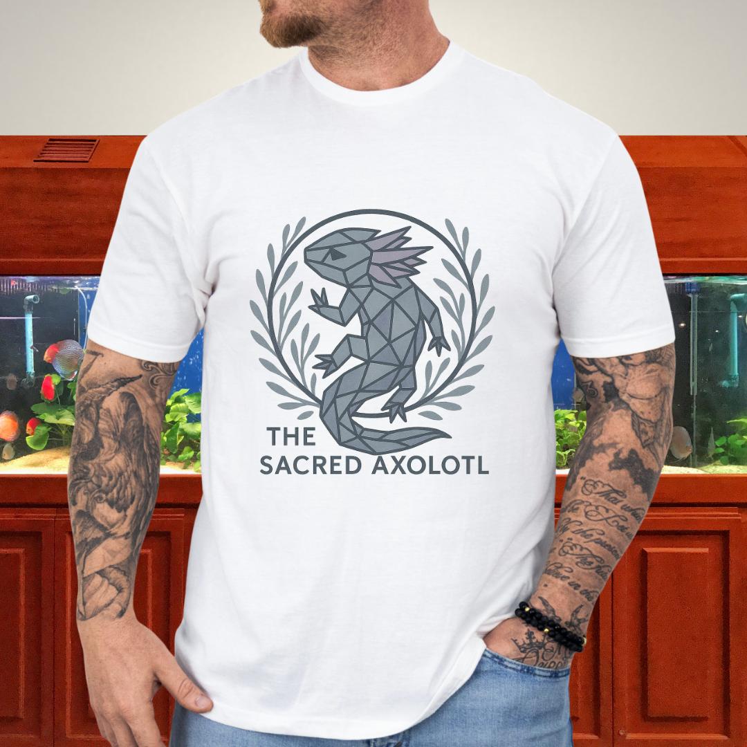 The Sacred Axolotl Geometric Symbolic T-Shirt