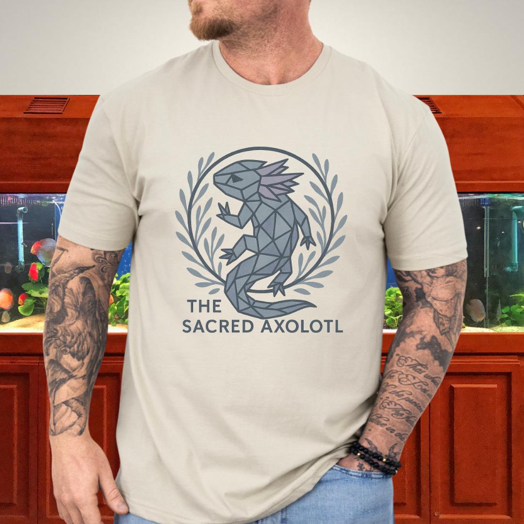 The Sacred Axolotl Geometric Symbolic T-Shirt