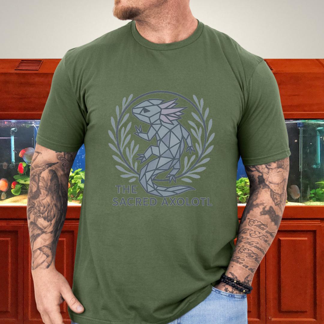 The Sacred Axolotl Geometric Symbolic T-Shirt