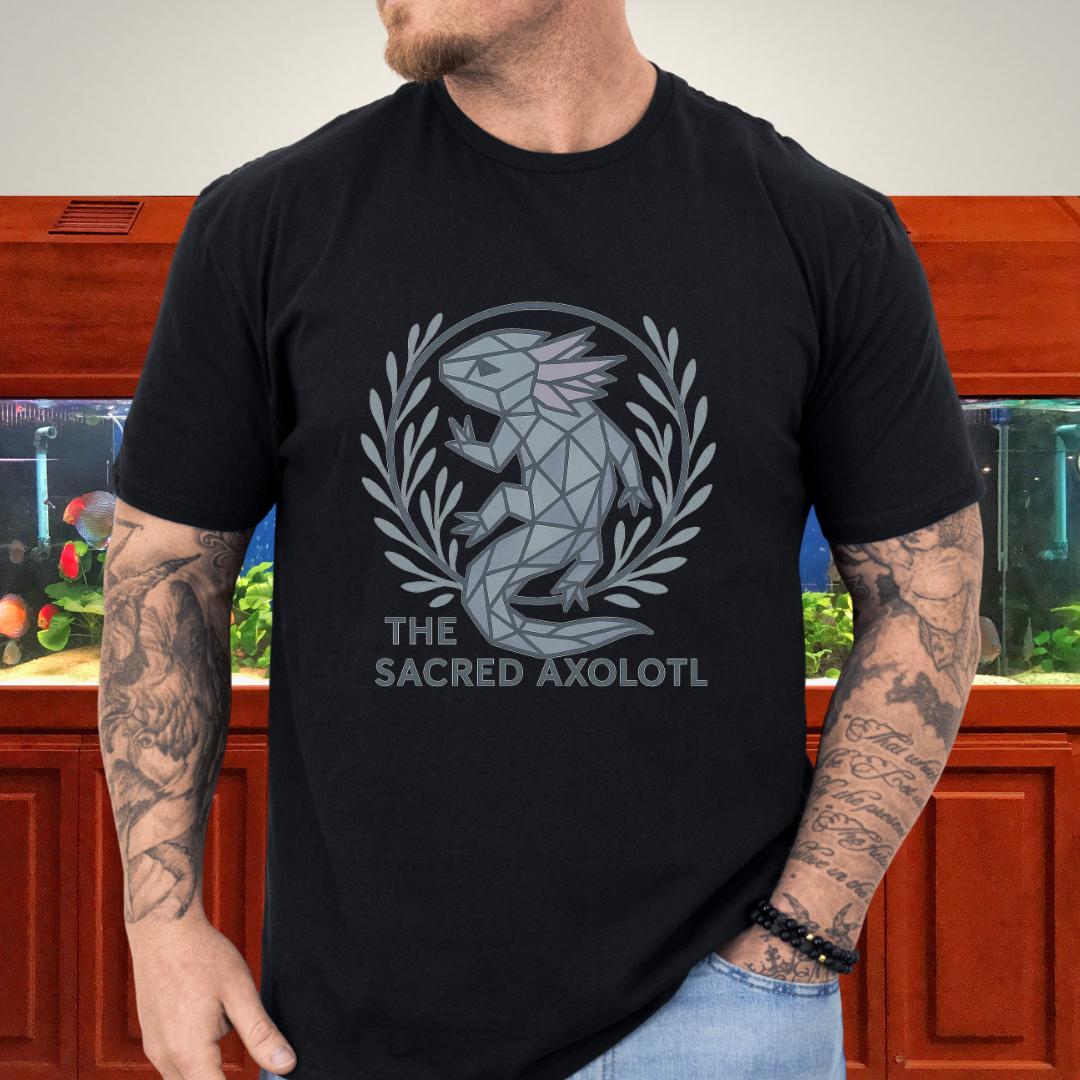 The Sacred Axolotl Geometric Symbolic T-Shirt