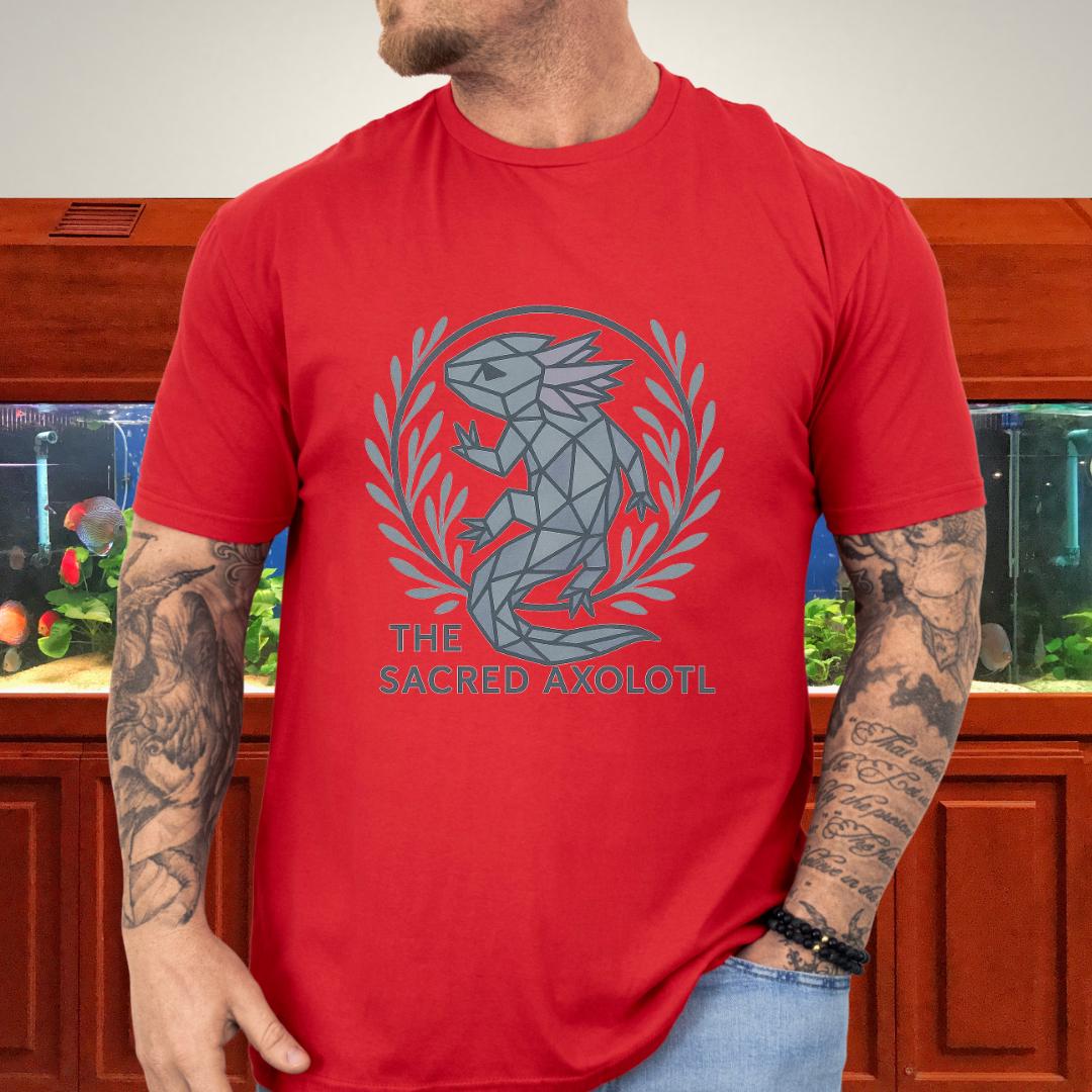 The Sacred Axolotl Geometric Symbolic T-Shirt