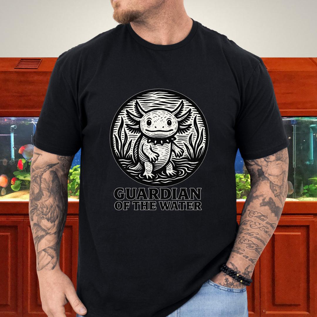 Guardian of the Water Axolotl Woodcut T-Shirt