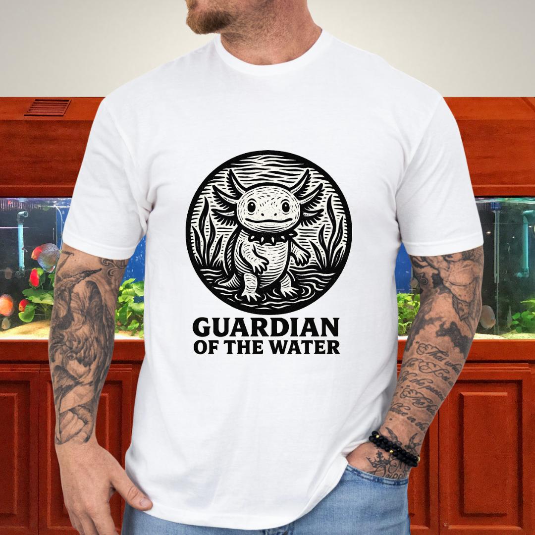 Guardian of the Water Axolotl Woodcut T-Shirt