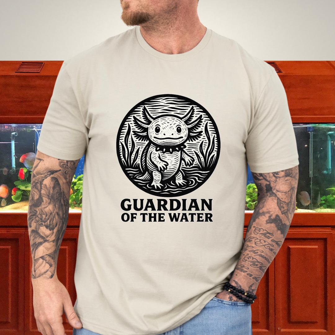 Guardian of the Water Axolotl Woodcut T-Shirt