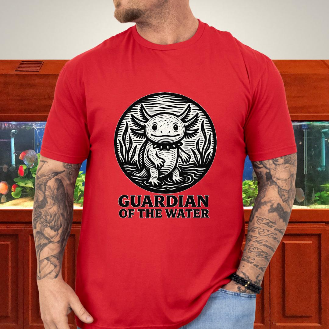Guardian of the Water Axolotl Woodcut T-Shirt