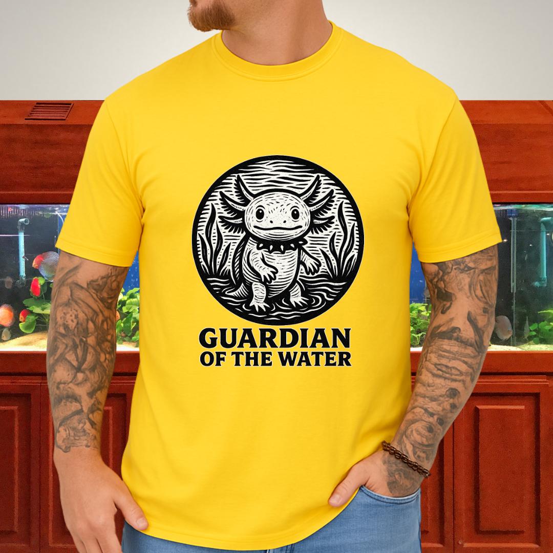 Guardian of the Water Axolotl Woodcut T-Shirt