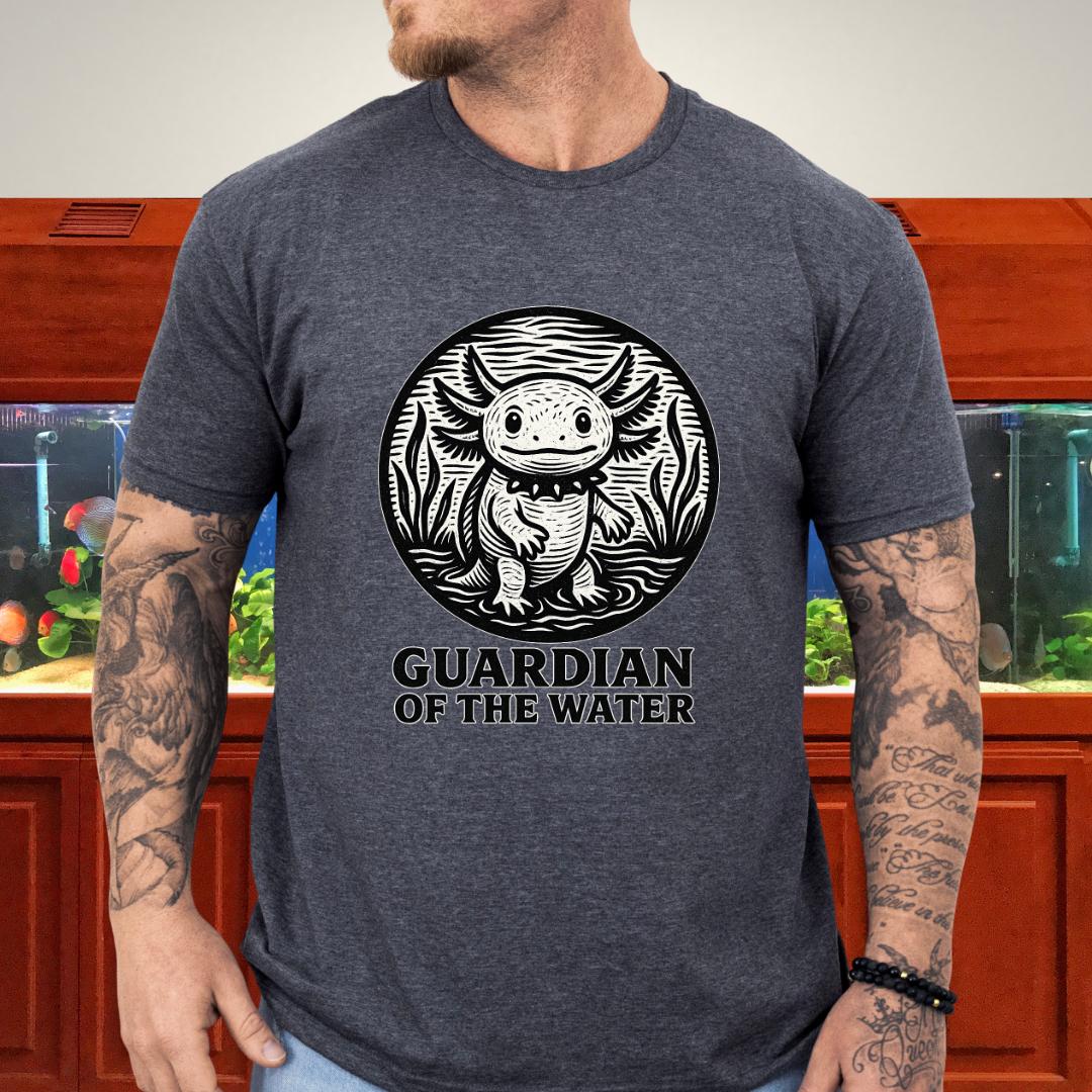 Guardian of the Water Axolotl Woodcut T-Shirt