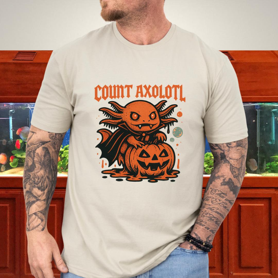 Count Axolotl Vampire Halloween T-Shirt-T-Shirt-Fish & Friends Tees