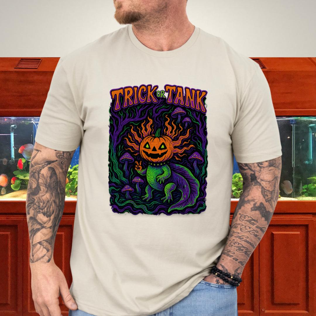 Trick or Tank Psychedelic Halloween Axolotl T-Shirt-T-Shirt-Fish & Friends Tees